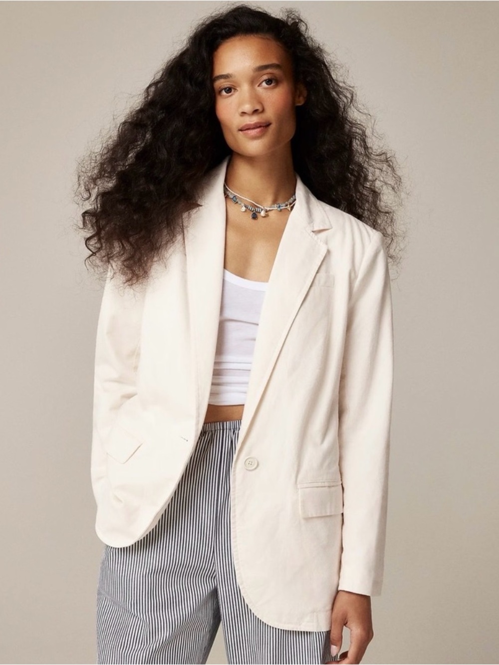 J. Crew Easy Fit Blazer in Textured Cotton Blend Size 12